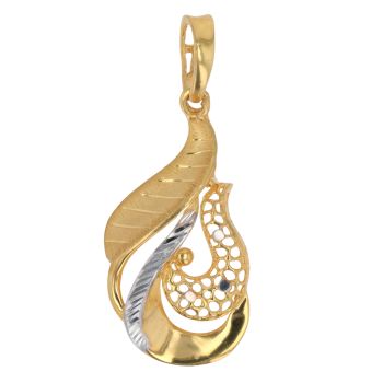 22ct Yellow and White Gold Floral Fancy Pendant
