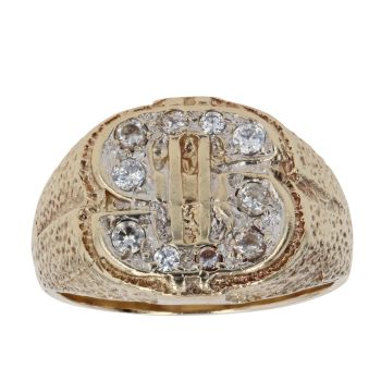 9ct Yellow Gold Cubic Zirconia Dollar Fancy Ring