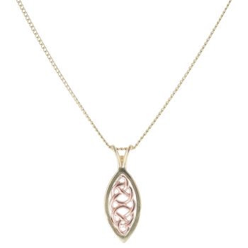 9ct Yellow and Rose Gold Queen Eleanor Clogau Pendant and Chain 18"