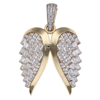 14ct Yellow Gold Monaco Cubic Zirconia Wings Pendant