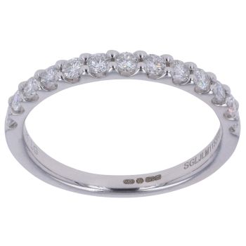 9ct White Gold 0.50ct Brilliant Cut Lab Grown Diamond Half Eternity Ring