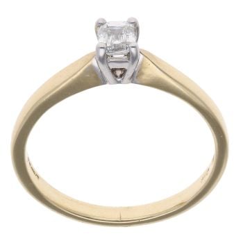 18ct Yellow Gold 0.25ct Criss Cut Diamond Solitaire Ring