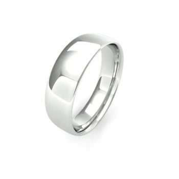 Platinum 6mm Slight Court Wedding Band