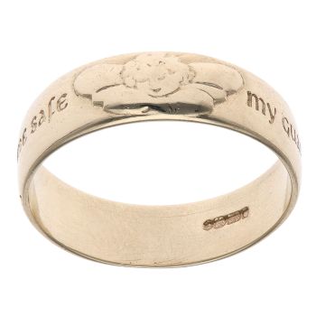 9ct Yellow Gold 'My Guardian Angel Protect Me and Keep Me Safe' Wedding Band 5.3mm