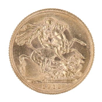 1912 George V Large Head UK Full Sovereign Coin