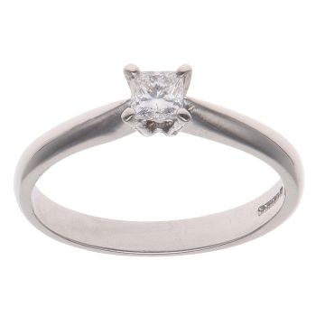 18ct White Gold 0.25ct Princess Cut Diamond Solitaire Ring
