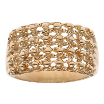 9ct Yellow Gold Four Row Keeper Ring