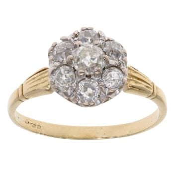 18ct Yellow Gold 1.00ct Brilliant Cut Diamond Cluster Ring