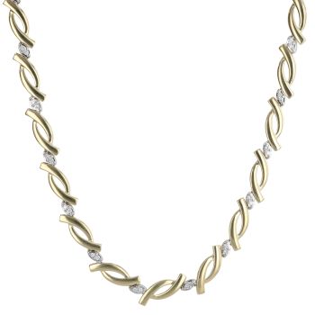 18ct Yellow Gold 0.84ct Brilliant Cut Diamond Necklace 18"