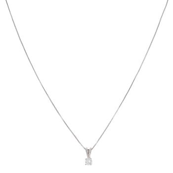 Platinum 0.25ct Brilliant Cut Diamond Solitaire Pendant and Chain 16"