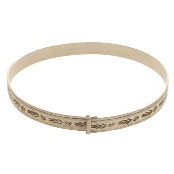 9ct Yellow Gold Patterned Expanding Bangle
