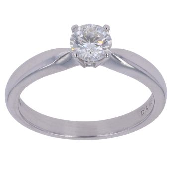 18ct White Gold 0.50ct Round Brilliant Cut Diamond Solitaire Ring