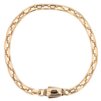 14ct Yellow Gold Monaco Cavo Plain Lock Curb Bracelet 9"