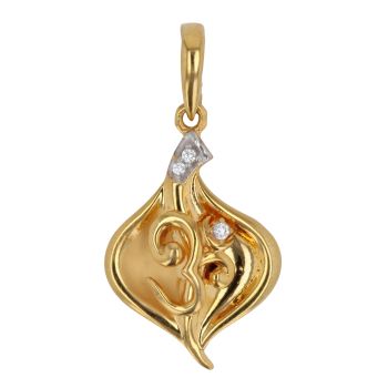 22ct Yellow Gold Cubic Zirconia Om Pendant