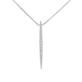 18ct White Gold 0.20ct Diamond Drop Pendant And Chain 18"