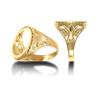 9ct Yellow Gold Half Sovereign Ring Mount