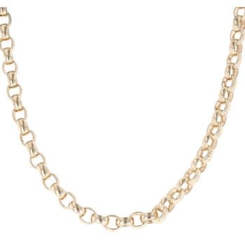 9ct Yellow Gold Patterned And Plain Belcher Chain 24"