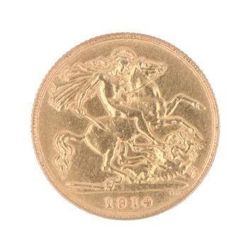 1914 George V Half Sovereign Coin