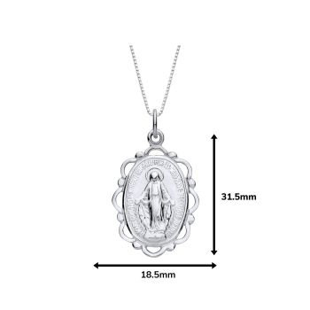 Sterling Silver Madonna Filigree Pendant Necklace