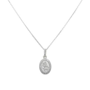 Silver St Christopher Pendant and Chain 18" By Icesia