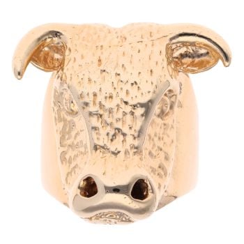 9ct Yellow Gold Bulls Head Ring