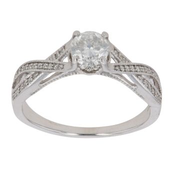 9ct White Gold 1.15ct Brilliant Cut Diamond Solitaire Ring