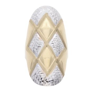 14ct Yellow And White Gold Harlequin Patterned Ring