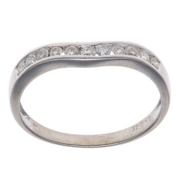 9ct White Gold 0.25ct Brilliant Cut Diamond Wishbone Ring