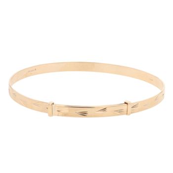 9ct Yellow Gold Patterned Expanding Bangle