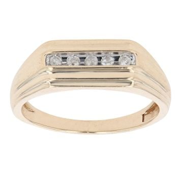 9ct Yellow Gold 0.20ct Diamond Signet Ring