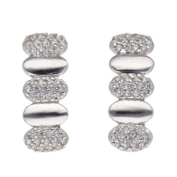 18ct White Gold 0.35ct Brilliant Cut Diamond Fancy Earrings