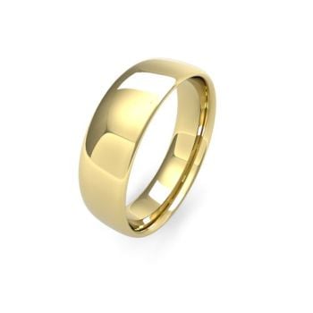 18ct Yellow Gold 6mm Slight Court Wedding Band