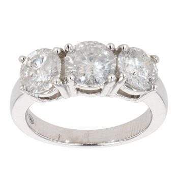 18ct White Gold Diamond 3.50ct Trilogy Ring