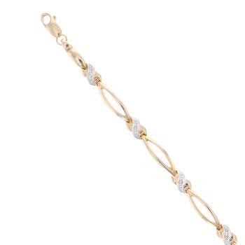 9ct Yellow Gold 0.05ct Diamond Bracelet 7"