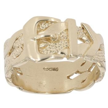 9ct Yellow Gold Plaited Buckle Ring