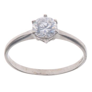 9ct White Gold Cubic Zirconia Single Stone Ring