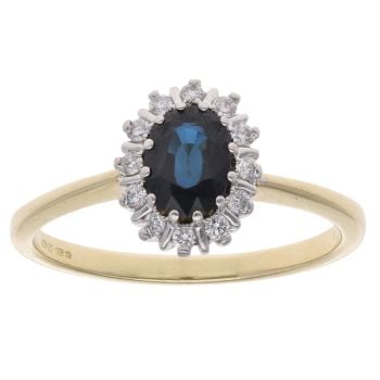 18ct Yellow Gold 0.15ct Diamond Cluster Ring