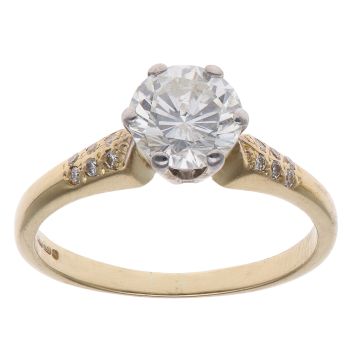 18ct Yellow Gold 1.25ct Brilliant Cut Diamond Solitaire Ring