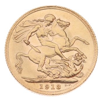 1913 George V Large Head UK Full Sovereign Coin