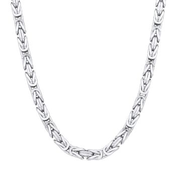Sterling Silver 4.2mm Heavy Solid Byzantine Chain Necklace