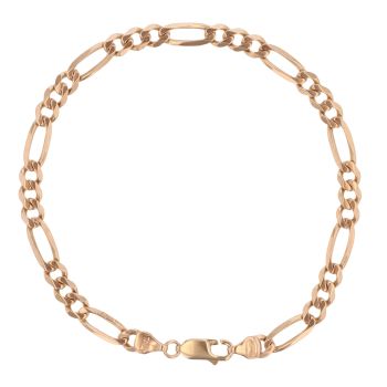 9ct Yellow Gold Figaro Bracelet 8"