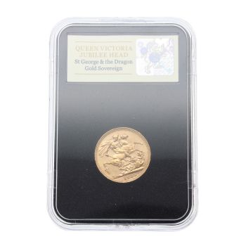 1888 Victoria Old Head UK Full Sovereign Coin Boxed with Case