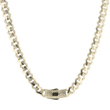 14ct Yellow Gold Monaco Edge Alternate Flex Lock Chain 18"