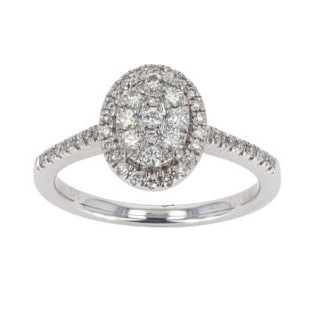 9ct White Gold 0.33ct Diamond Cluster Ring