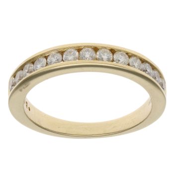 18ct Yellow Gold 0.50ct Brilliant Cut Diamond Half Eternity Ring