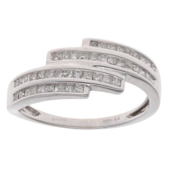 9ct White Gold 0.90ct Diamond Fancy Ring