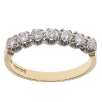18ct Yellow Gold 0.45ct Brilliant Cut Diamond Half Eternity Ring