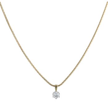 18ct Yellow Gold 0.75ct Brilliant Cut Diamond Pendant and Chain 18"
