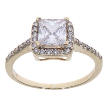 9ct Yellow Gold Cubic Zirconia Cluster Ring