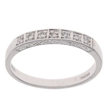9ct White Gold 0.15ct Diamond Half Eternity Ring